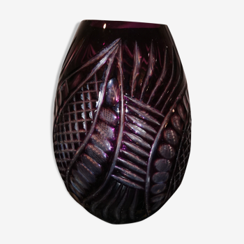 Vase en cristal violet cristal de bohème