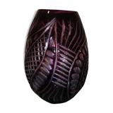 Bohemian crystal purple vase
