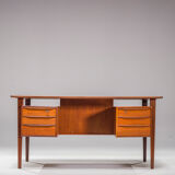 Danish teak desk by peter lovig nielsen for hedensted mobelfabrik, 1960