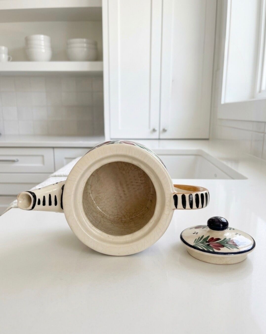 Large teapot Henriot 1950 - HB Quimper Brittany