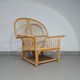 Oversized rattan / bamboo lounge chair with original cushions. 1970s