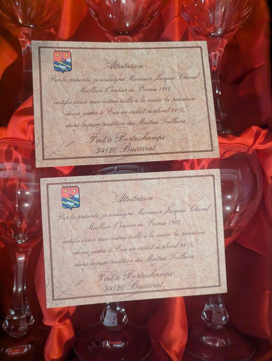 Twelve water glasses from baccarat cristallerie