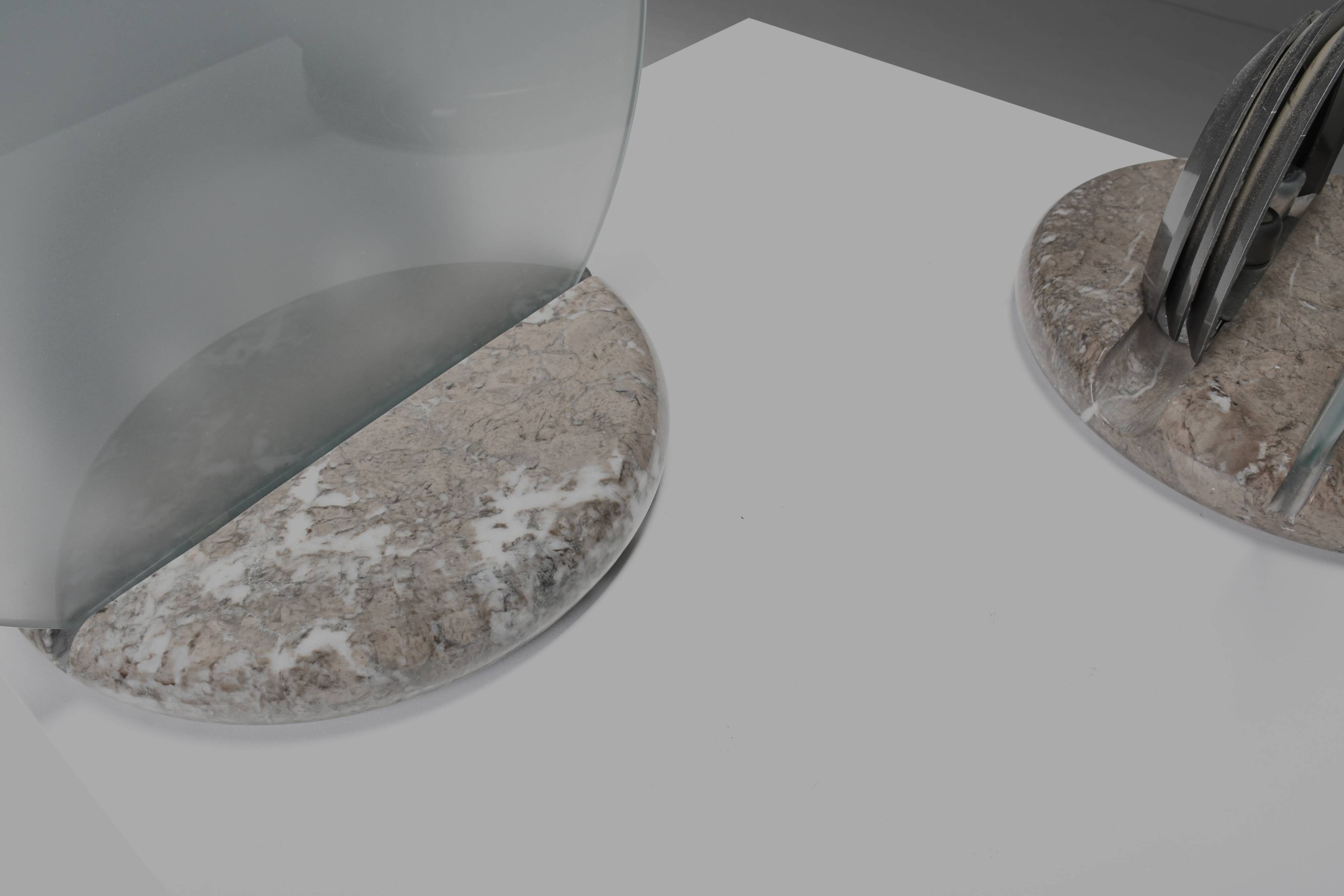 Marble and glass table lamps by Bruno Gecchelin for Skipper, Italy 1970s