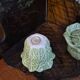 Vintage cabbage barbotine salt and pepper shaker duo