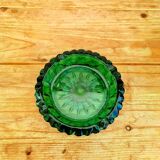 Emerald green glass ashtray
