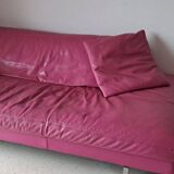 Canapé cuir rose fushia Roche Bobois