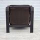 1970s, Swedish design by Åke Fribytter, armchair, furniture leather.