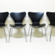 Lot de chaises papillons noires Arne Jacobsen - 1974