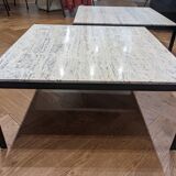 2 Travertine coffee tables
