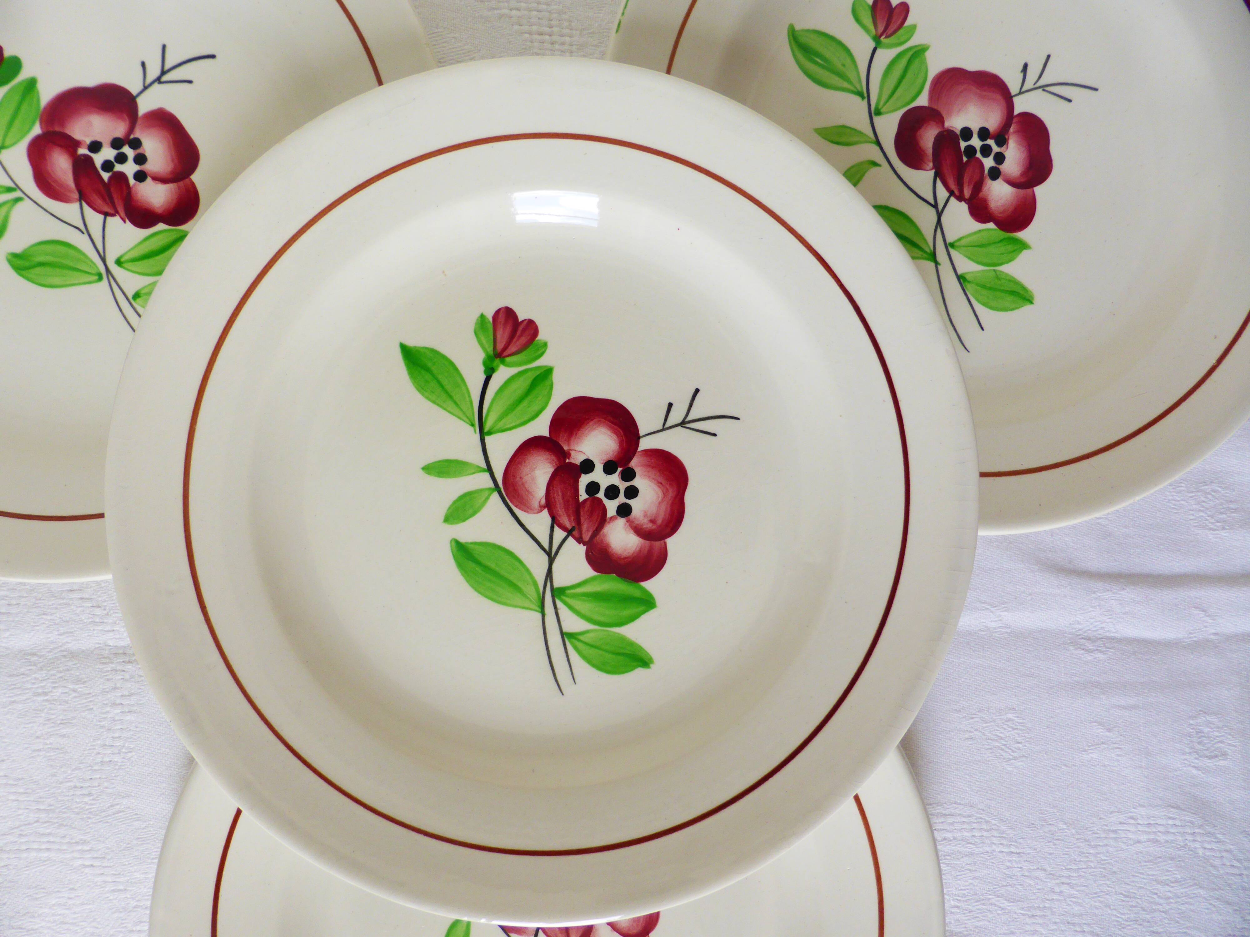 4 dessert plates from Digoin Sarreguemines, Beaucaire model 210844