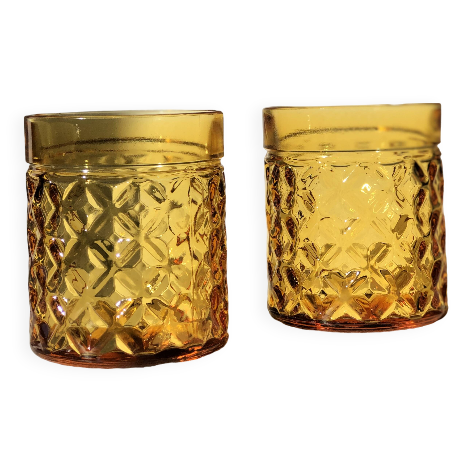 Lot de 2 verres ambrés Pernod Années 70