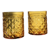 Set of 2 Pernod Amber Glasses from the 70s