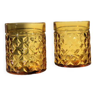 Set of 2 Pernod Amber Glasses from the 70s