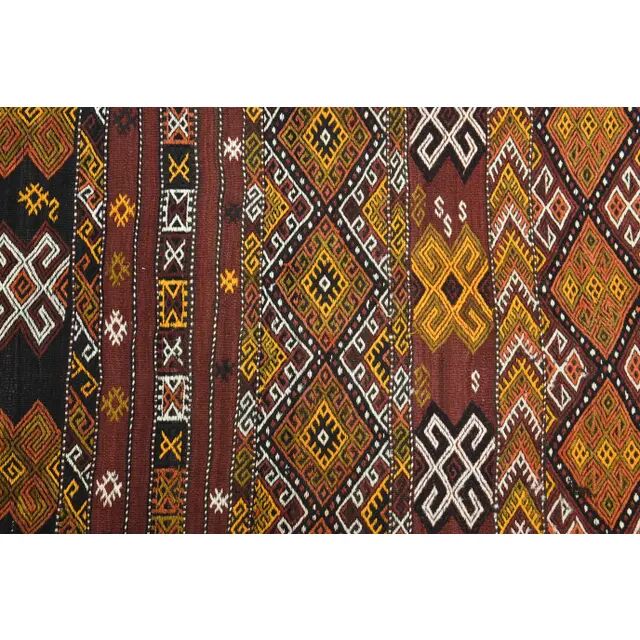 Vintage Turkish Oushak handmade wool cotton red area rug 178x335