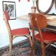 Lot of 2 wooden chairs and red skai