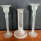 Trio de bougeoirs vintage en verre dépoli