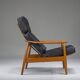 Mid-Century Modern FD 164 Armchair in Teak and Black Leather by Arne Vodder