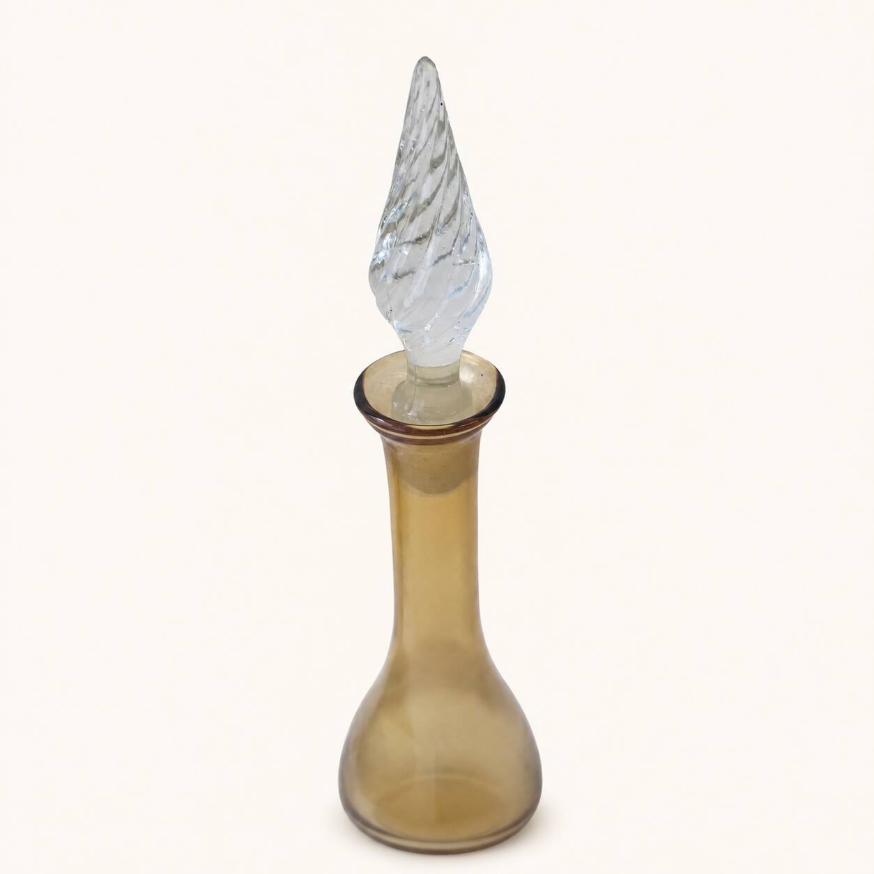 Carafe italienne en verre jaune années 60