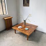 1940s inlaid oak coffee table