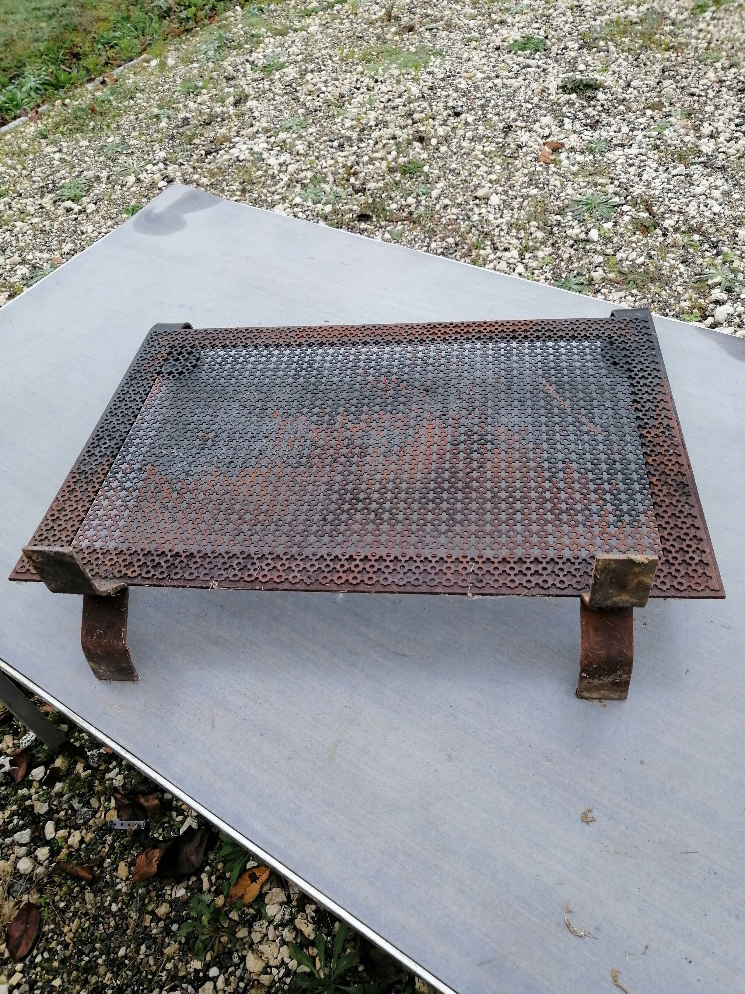 Fire screen vintage forged iron fireplace screen