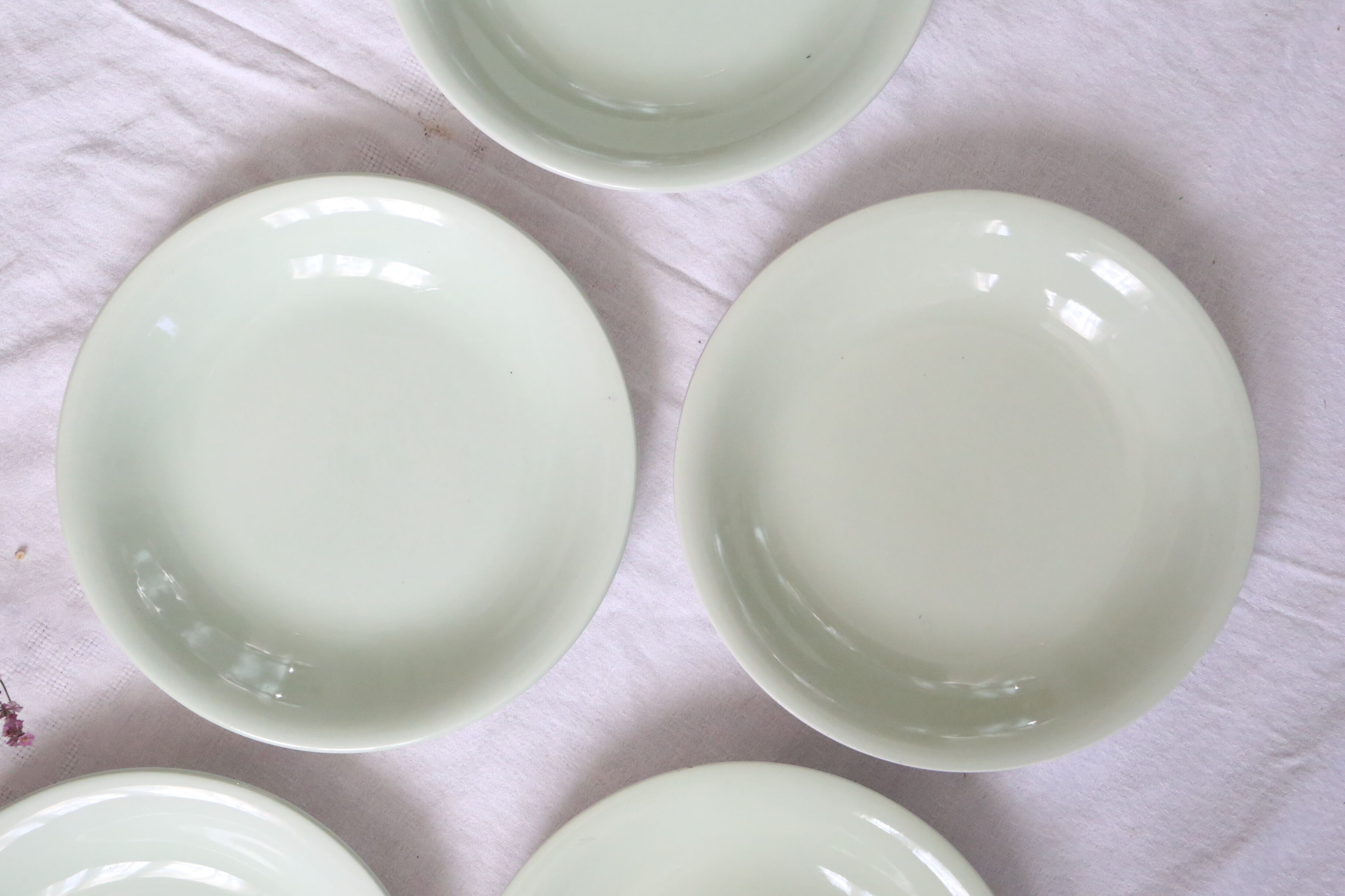 Set of 8 plates ceramic caps / hollows, Salins, vintage