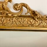 Old Louis Philippe golden mirror with pediment
