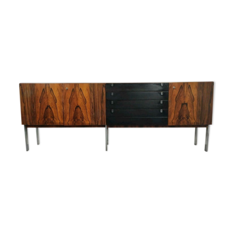 Vintage rosewood sideboard, chrome 1960
