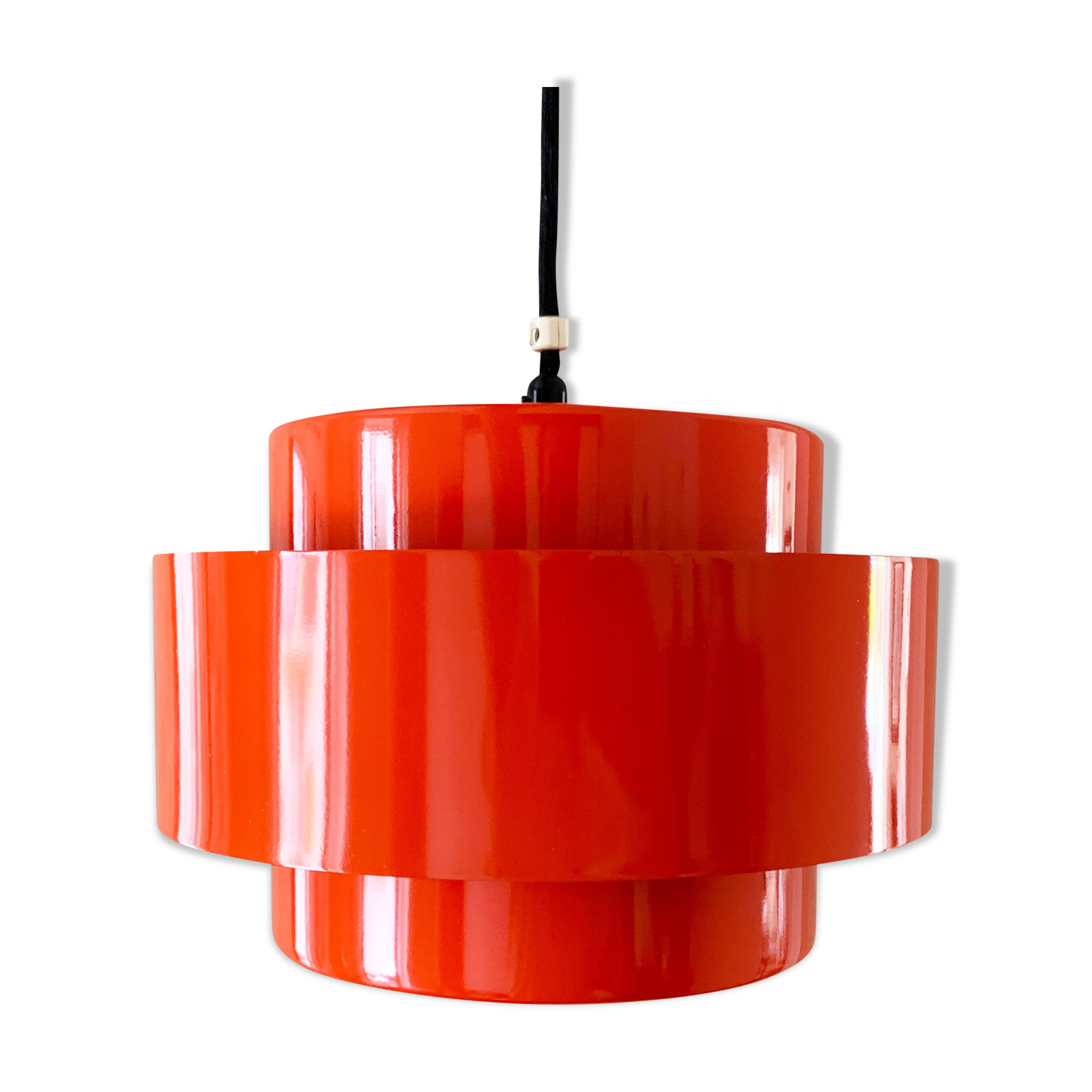 Red Ceiling Light by Jo Hammerborg for Fog Morup, Denmark 1969.