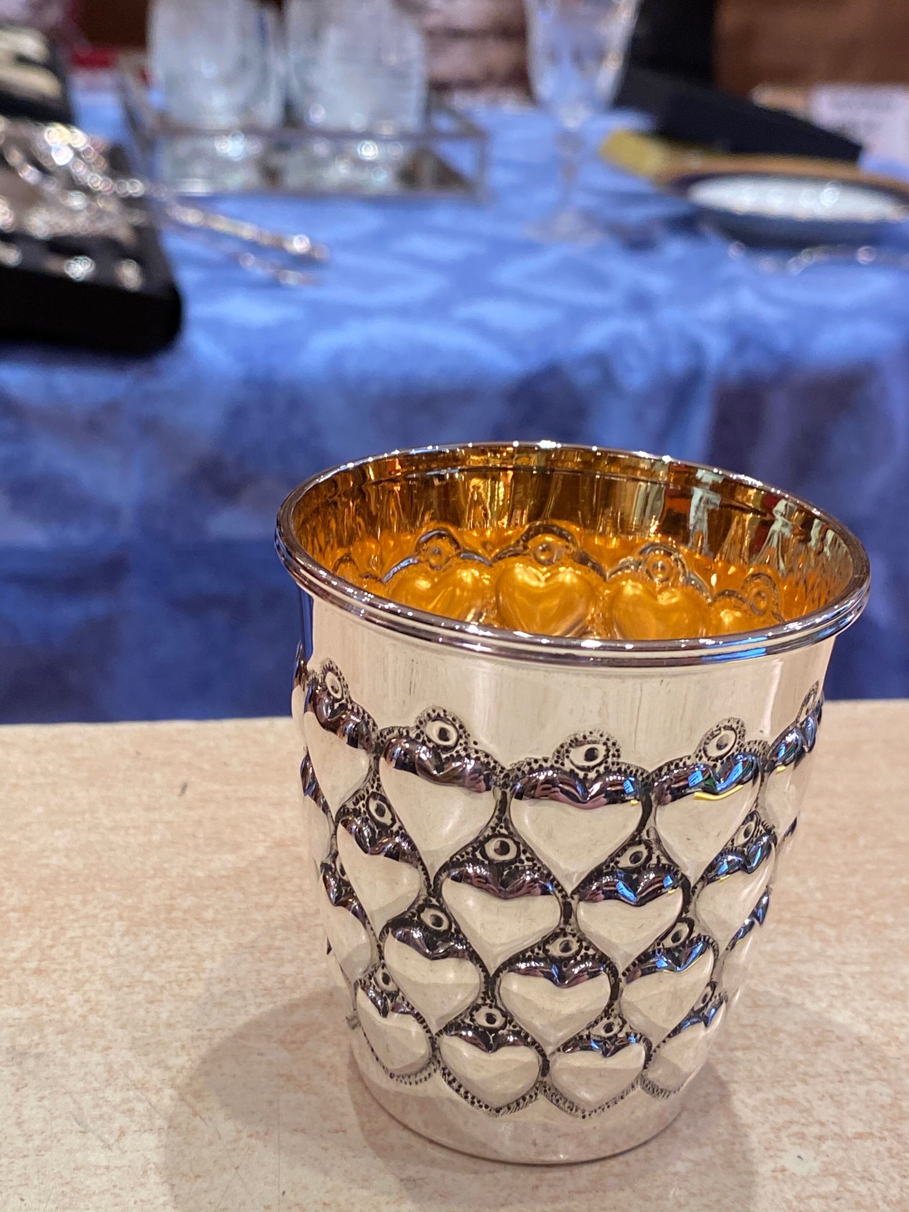 Timbale in solid silver and vermeil