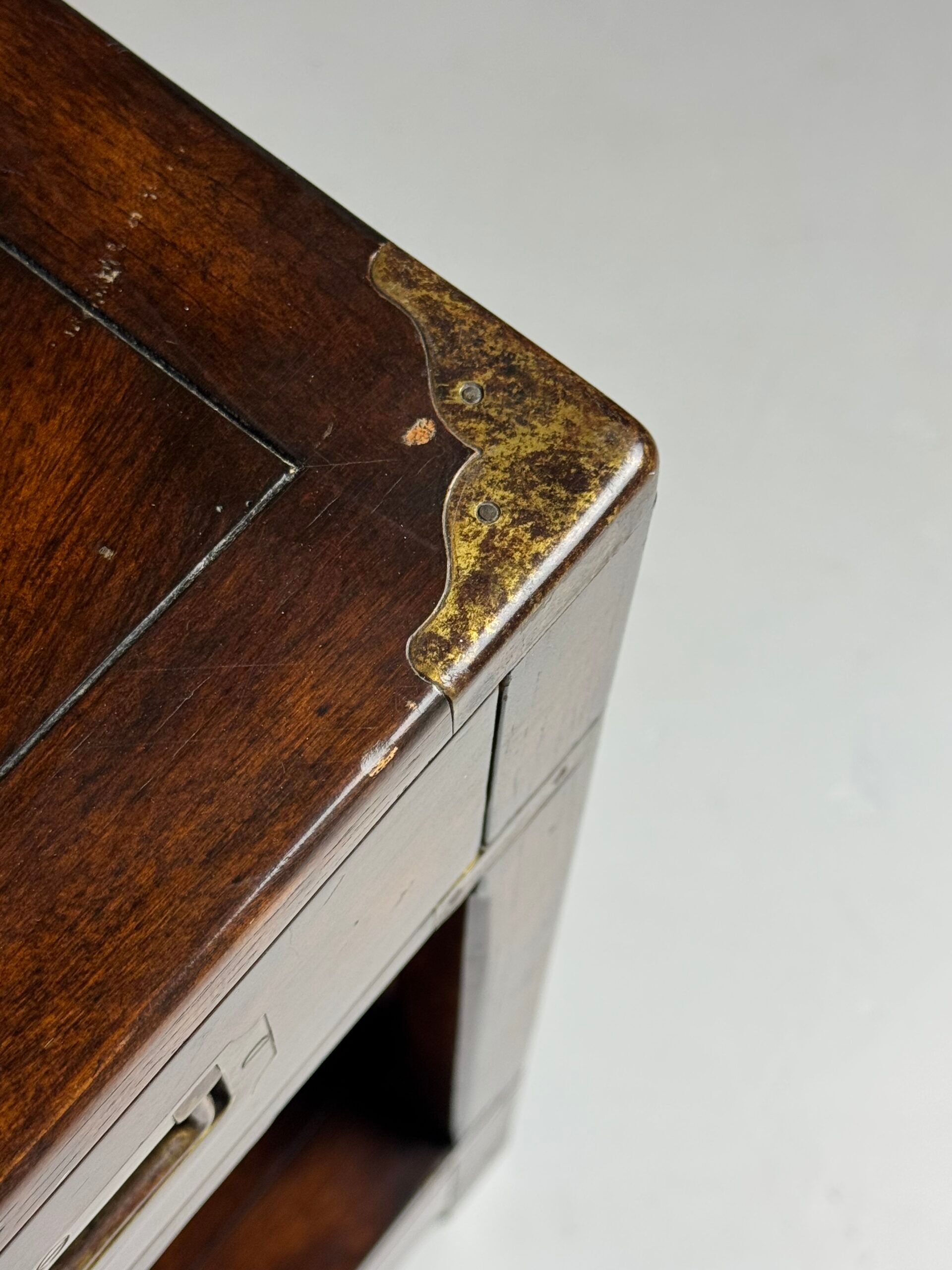 Campaign style mahogany coffee table
