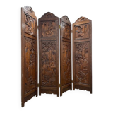 Carved solid wood screen