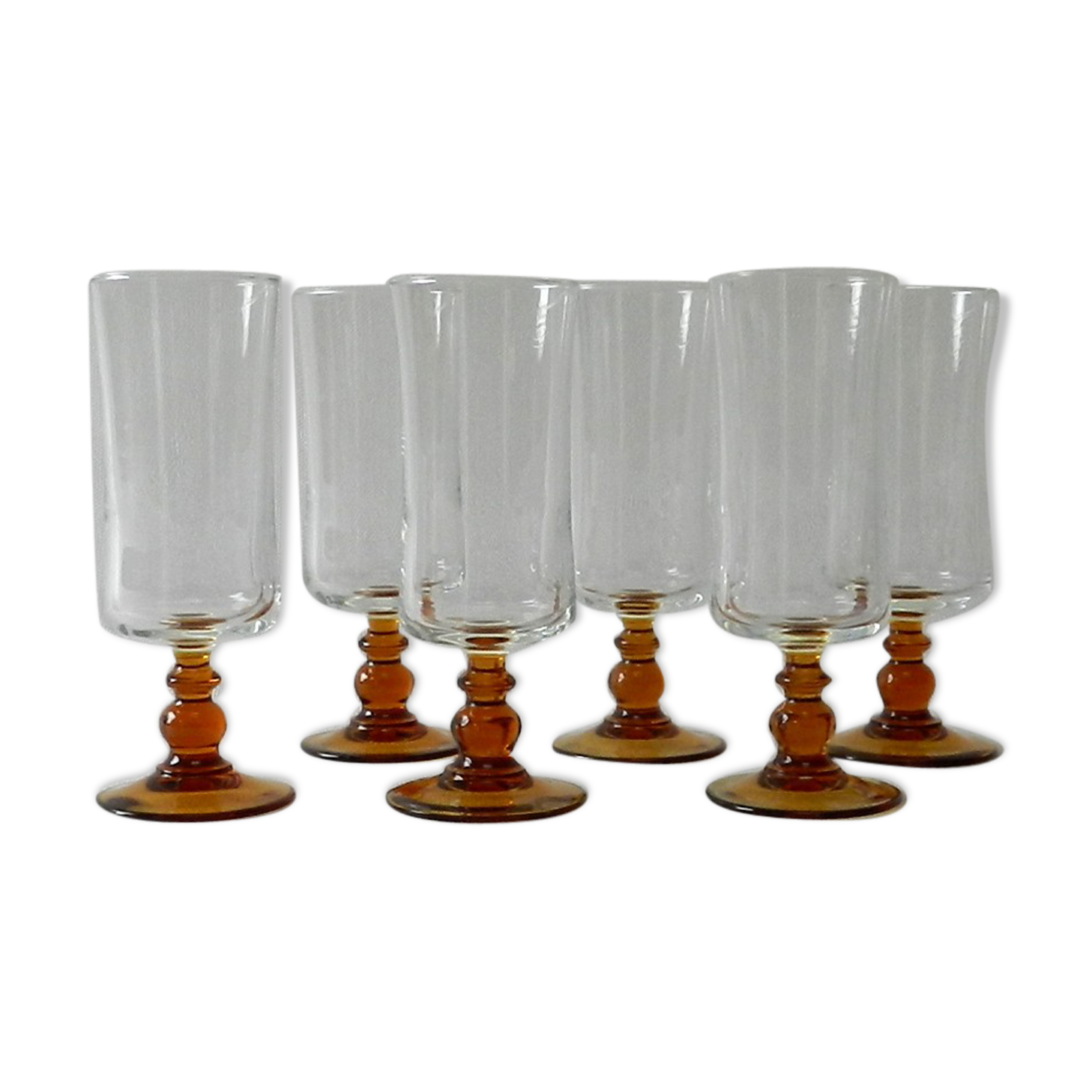 6 vintage champagne flutes