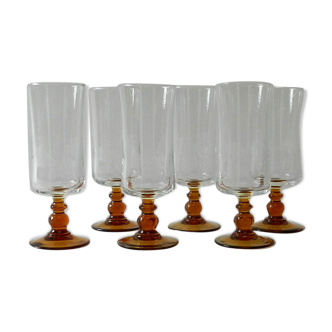 6 vintage champagne flutes