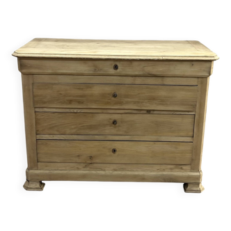 Large antique chest of drawers in solid airbrushed wood