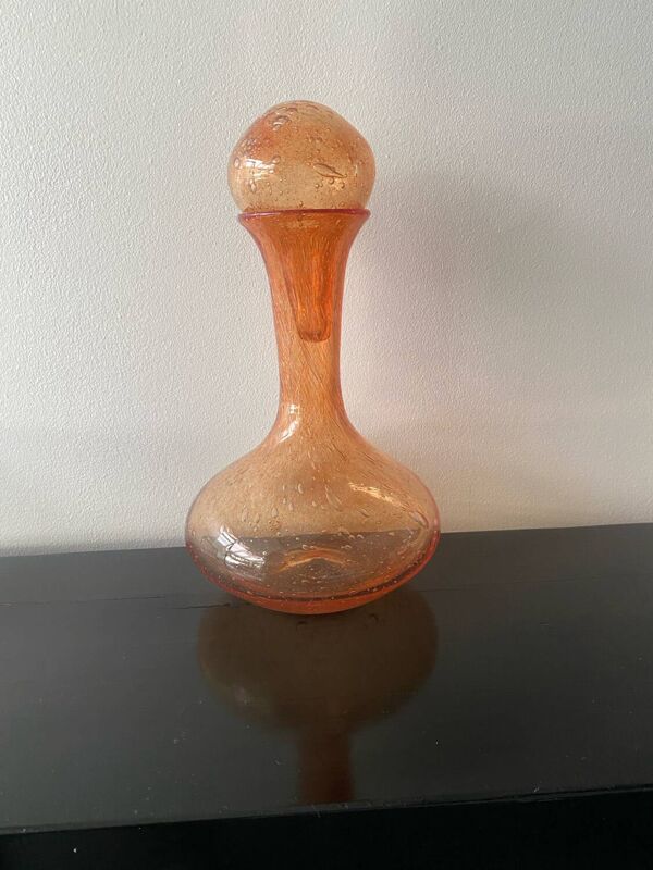 Carafe à décanter en verre soufflé et bulle