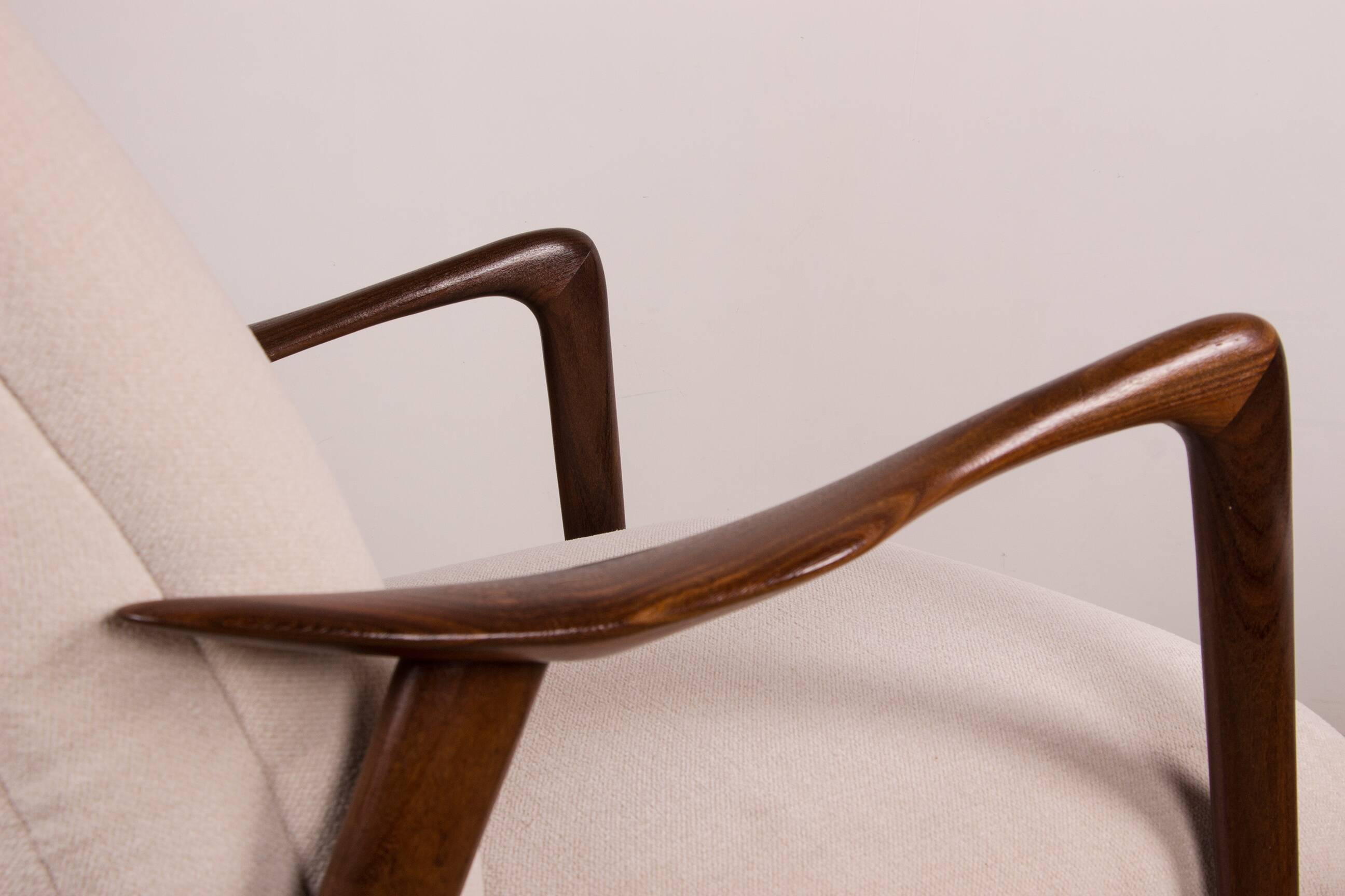 Large Norwegian Teak Armchair with Ottoman, Folke Ohlsson for Westnofa.