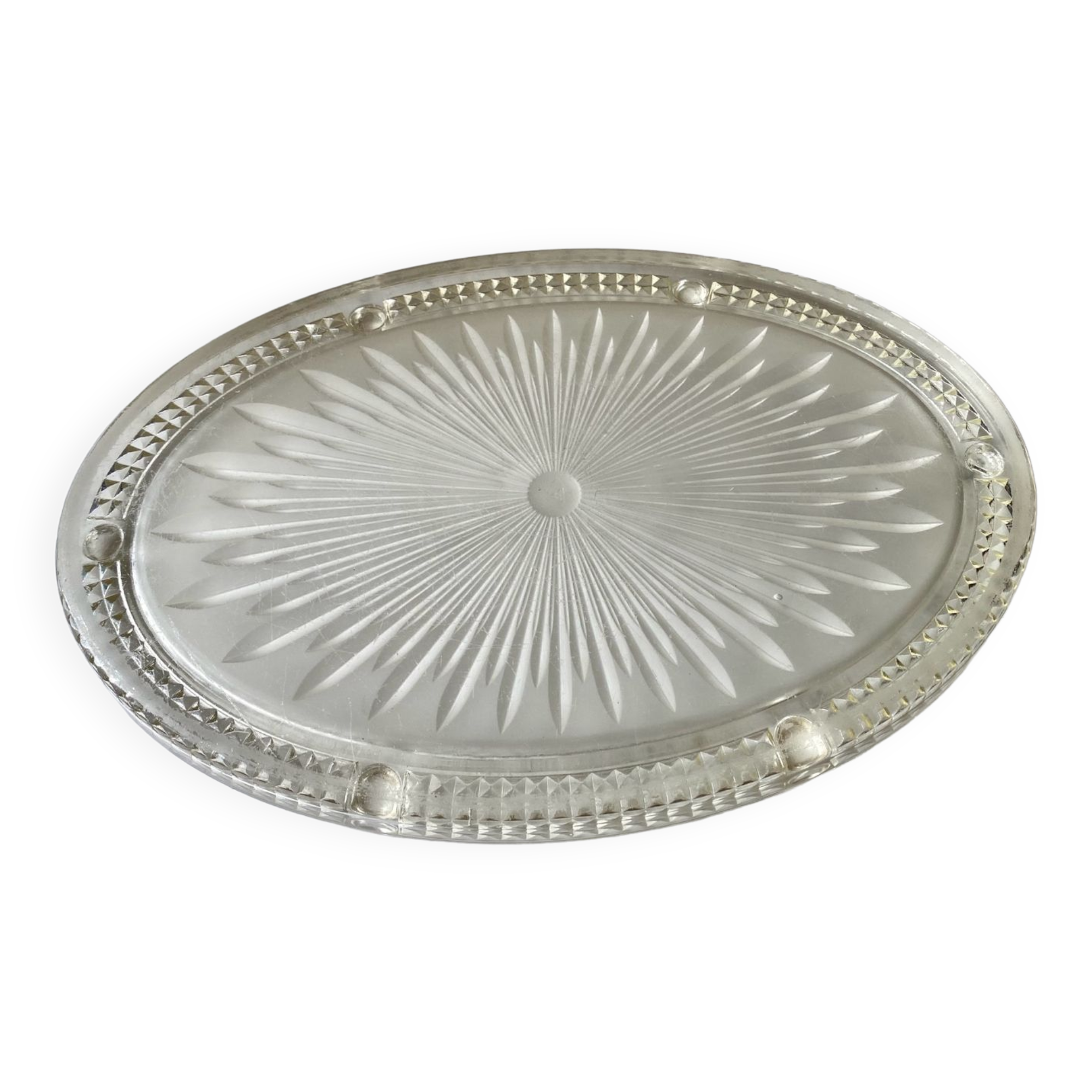 Oval pressed glass trifle art deco 1900
