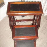 Librarian's stepladder (mahogany - leather)