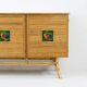 Rattan sideboard, Vallauris tiles, 1950s