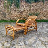 Rattan and wicker lounge chair