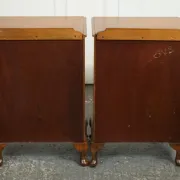 Art Deco Nightstands with Walnut Cabinet and Queen Anne Legs