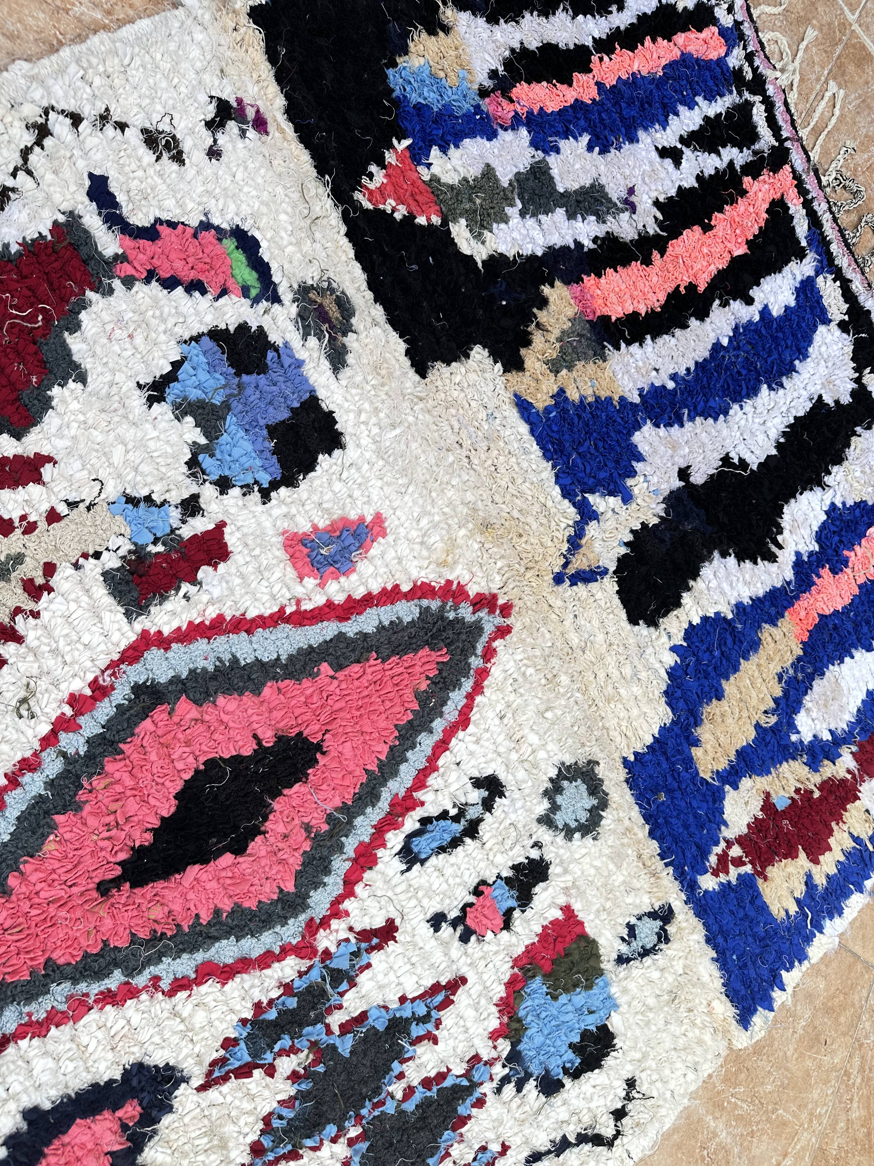 Tapis Boucherouite | Tapis marocain | Tapis éclectique | Tapis marocain
