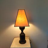 Pair of turned wooden lamps