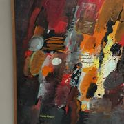 Original Swedish Oil on Panel – “Composition” by Kulo Green (1913–1972) – Signed – Vintage & Framed