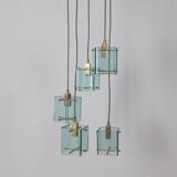 Lampadario vintage anni 60 in vetro design studio zeroquattro