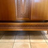 Wood cabinet and rattan 60s