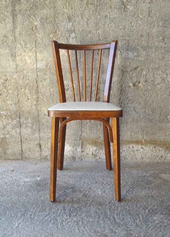 Paire de chaises vintage Baumann en skaï beige 1960
