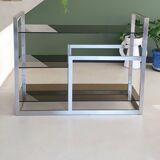 Metal and smoked glass console 1970