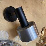 Pair of vintage adjustable wall sconces in brushed metal