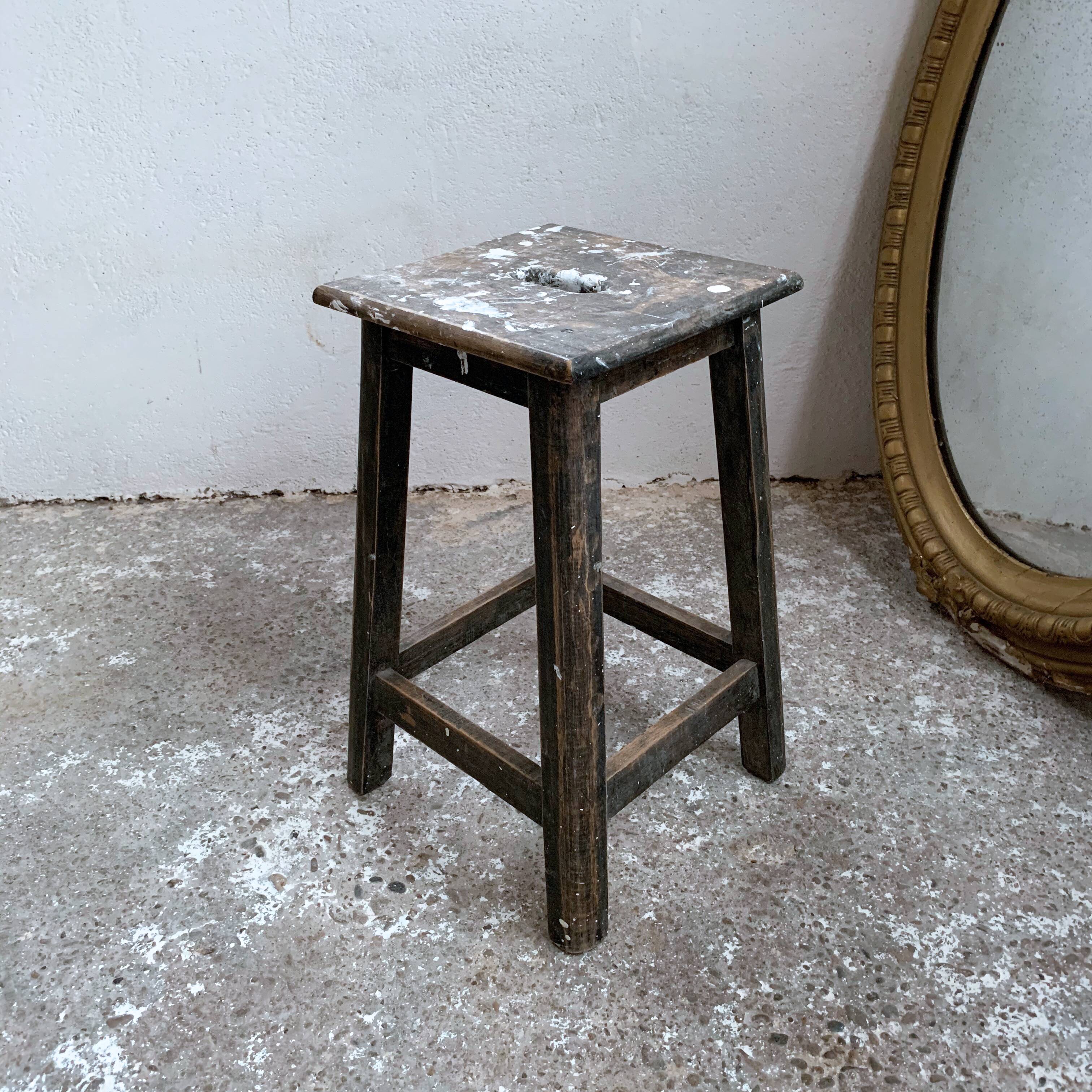 Wooden workshop stool